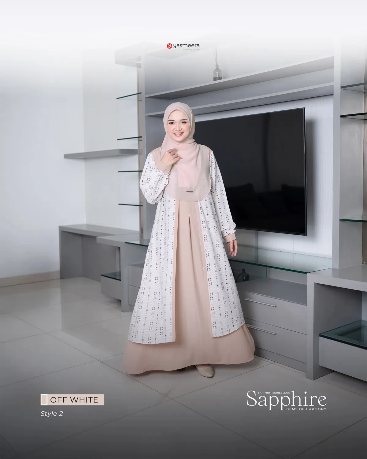 Yasmeera - SARIMBIT 2025 SAPPHIRE SERIES WARNA OFF WHITE thumb 5