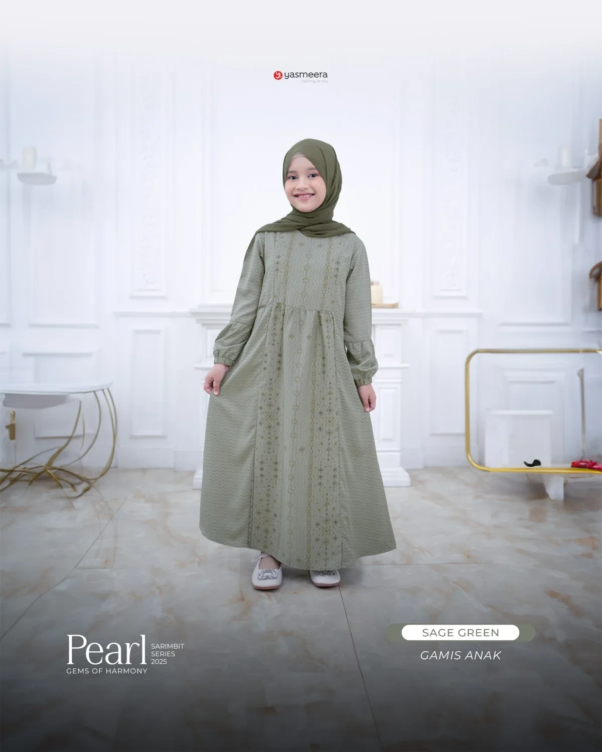Yasmeera - SARIMBIT 2025 PEARL SERIES WARNA SAGE GREEN thumb 4