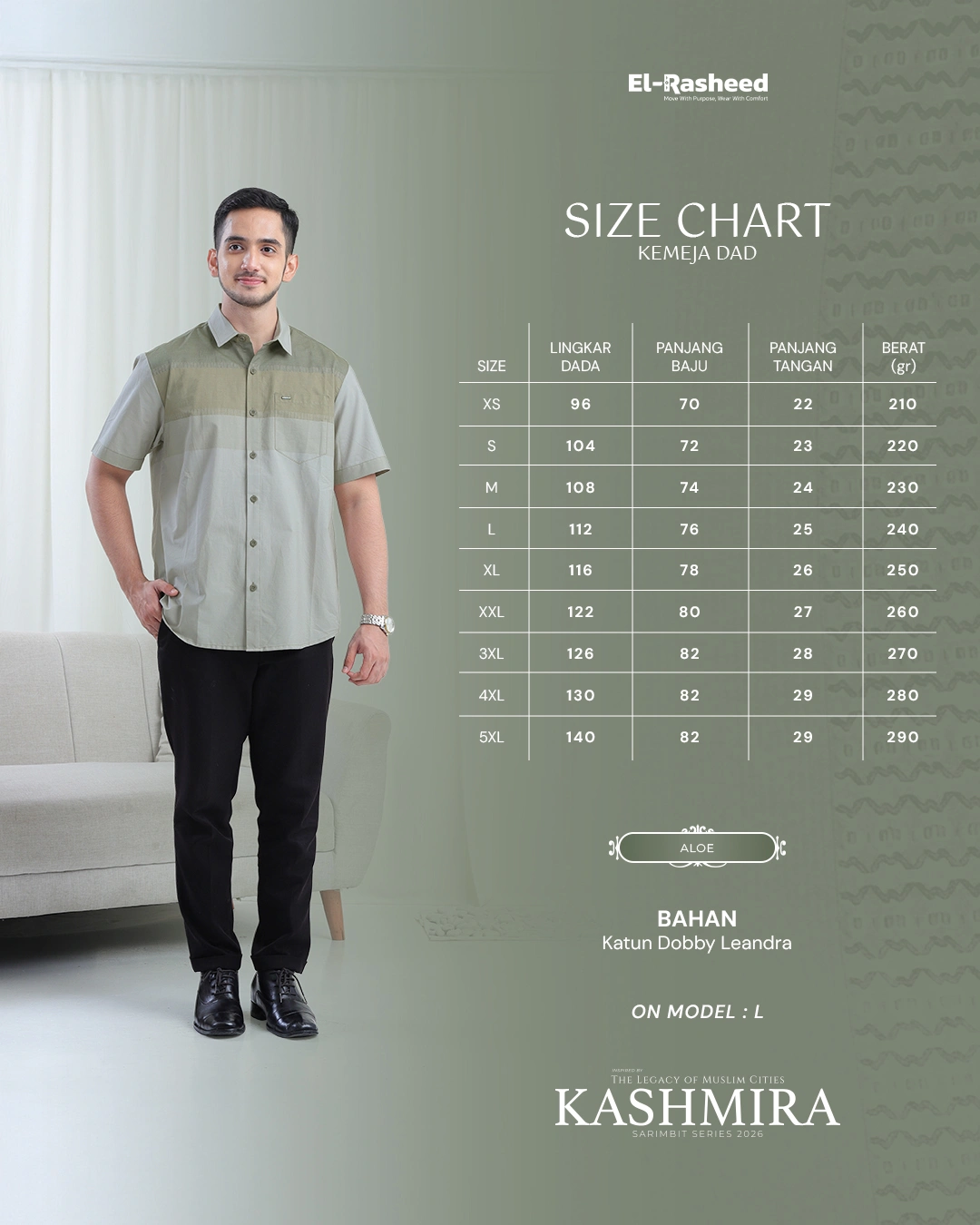 KEMEJA KASHMIRA LENGAN PENDEK DEWASA GRADE B thumb 28