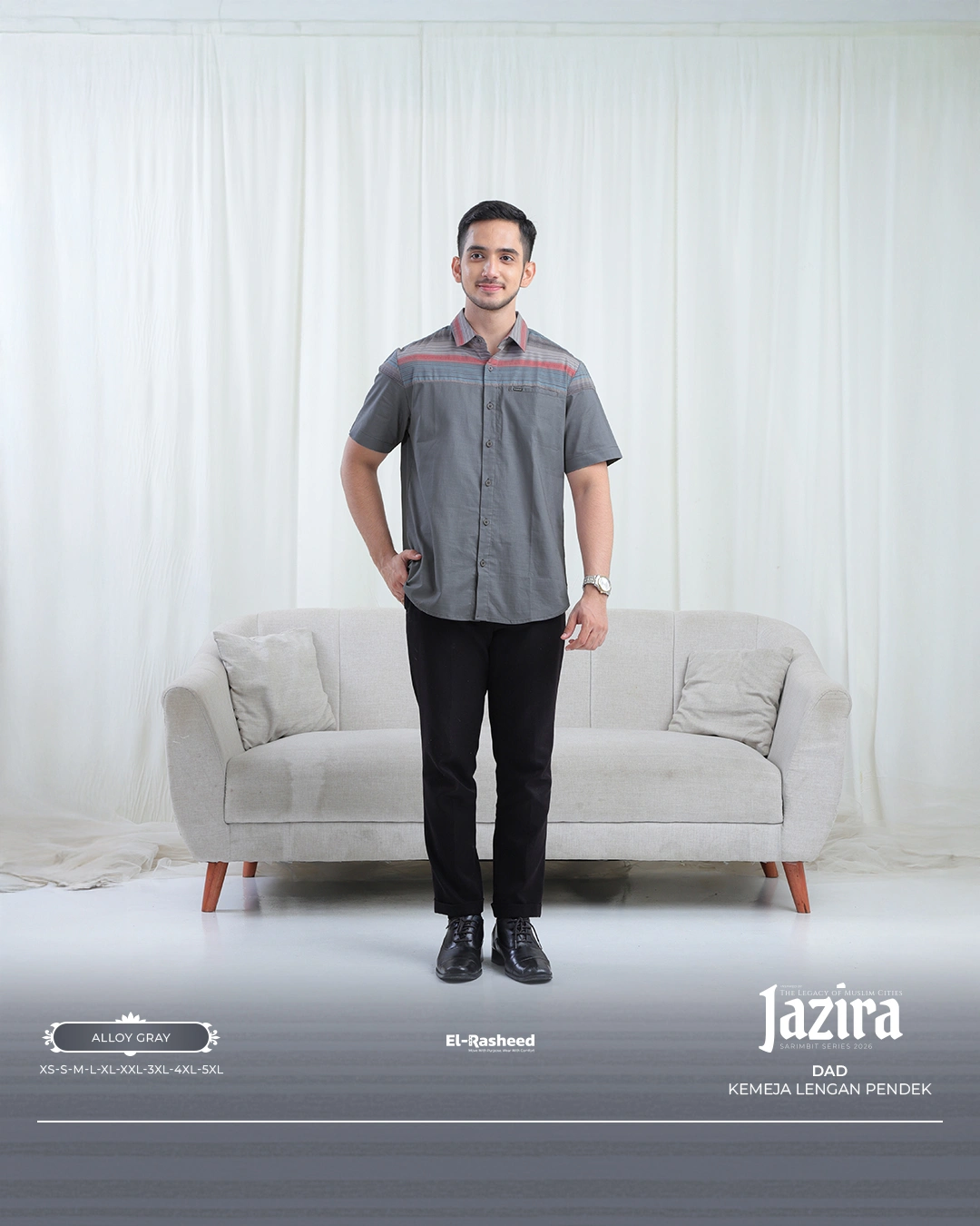 KEMEJA JAZIRA LENGAN PENDEK DEWASA GRADE B thumb 1
