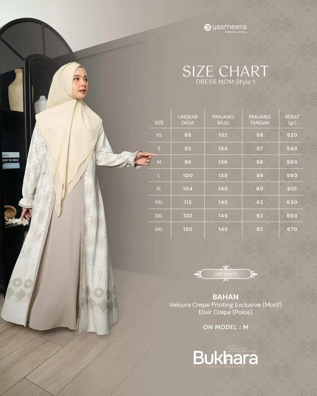 Yasmeera - GAMIS BUKHARA STYLE 1 DEWASA GRADE B thumb 37