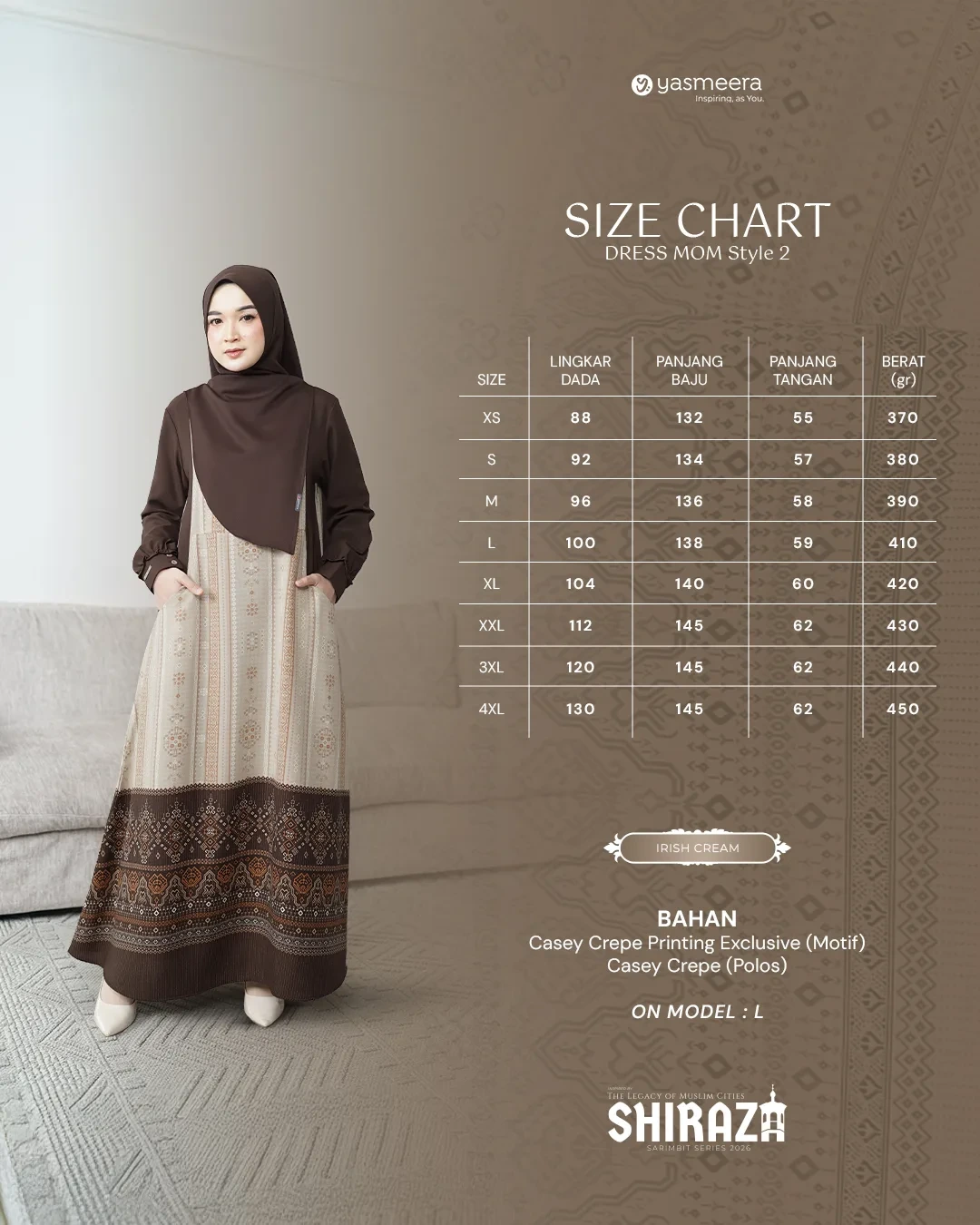 Yasmeera - SHIRAZA SERIES - IRISH CREAM