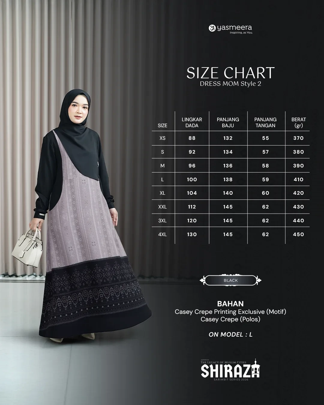 Yasmeera - GAMIS SHIRAZA STYLE 2 DEWASA GRADE B thumb 27