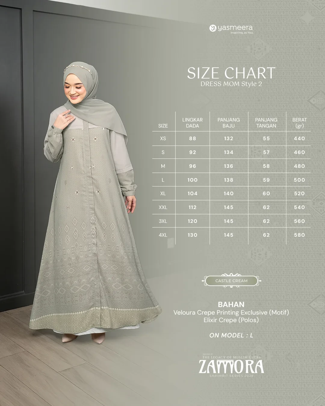 Yasmeera - ZAMORA SERIES - CASTLE CREAM