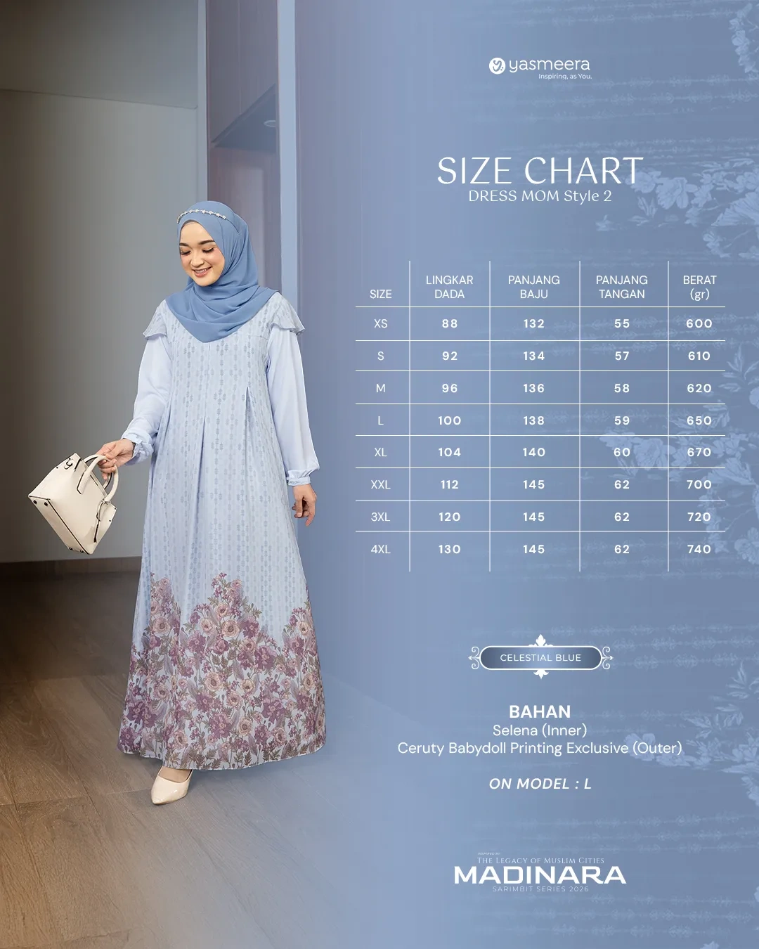 Yasmeera - MADINARA SERIES - CELESTIAL BLUE thumb 14