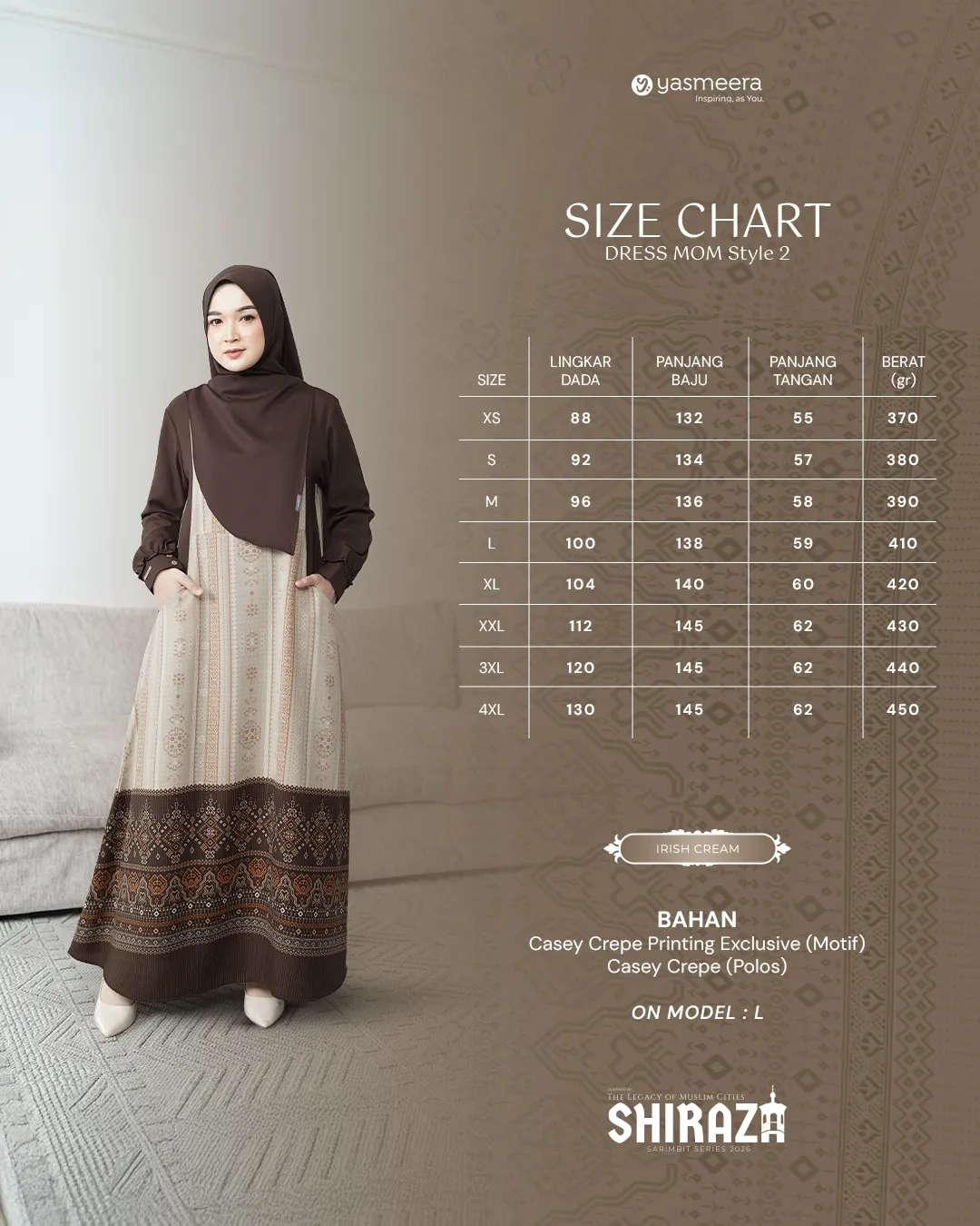 Yasmeera - SHIRAZA SERIES - IRISH CREAM thumb 7