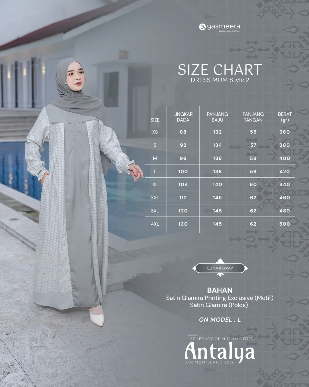 Yasmeera - ANTALYA SERIES - LUNAR GRAY