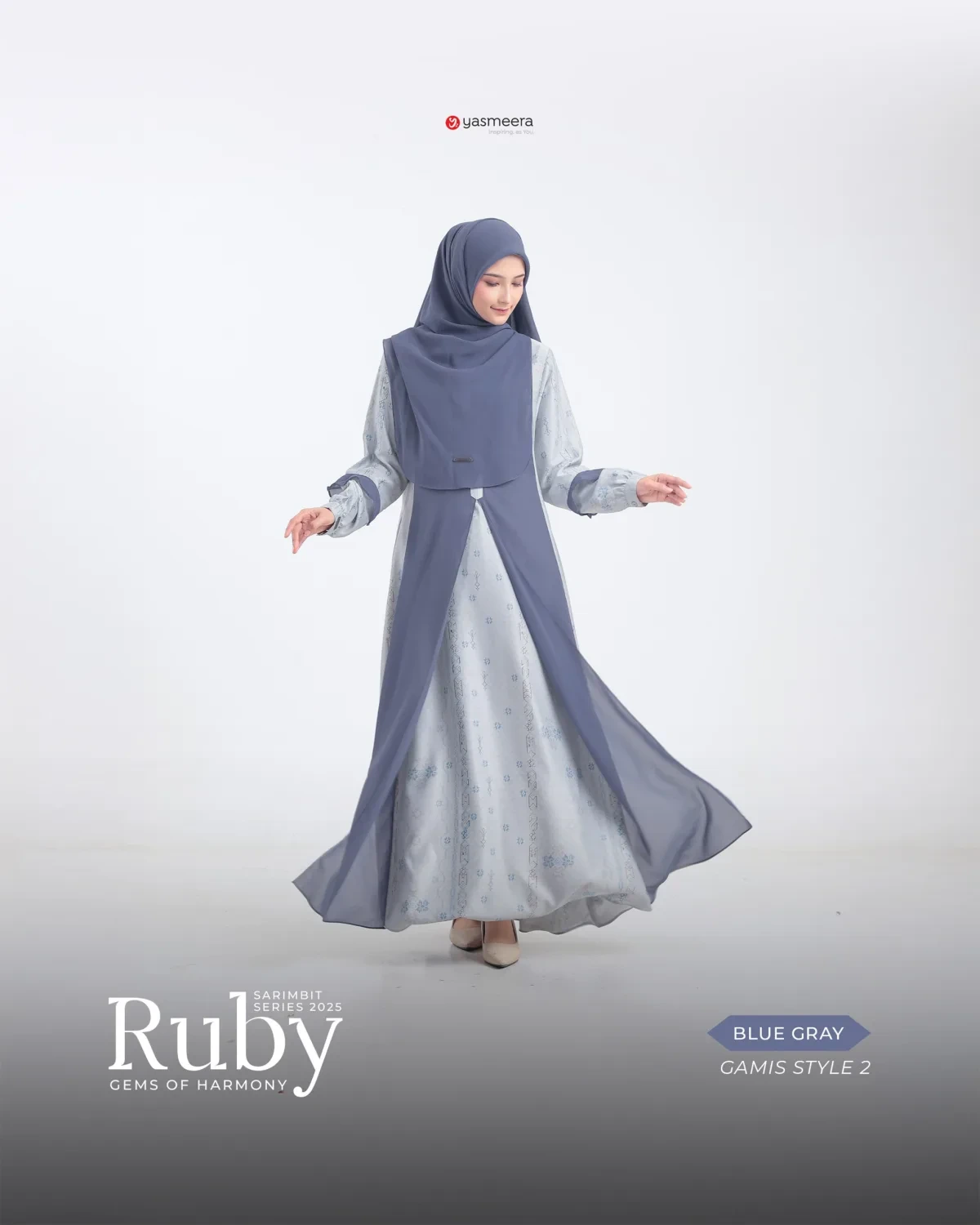 Yasmeera - SARIMBIT 2025 RUBY SERIES WARNA BLUE GRAY thumb 4