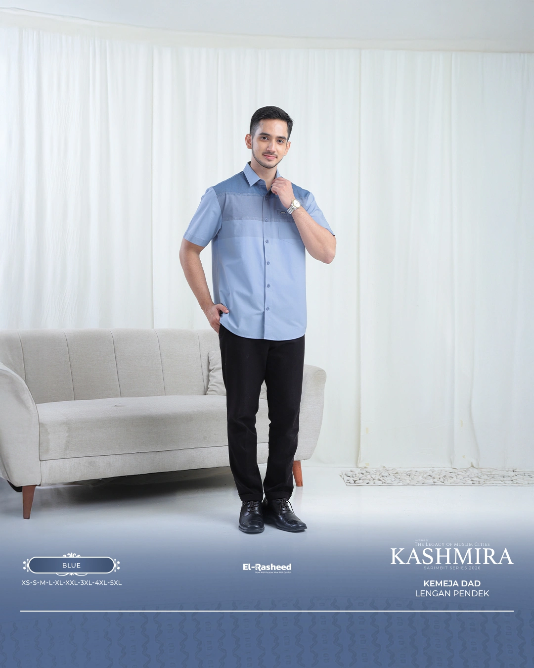 KEMEJA KASHMIRA LENGAN PENDEK DEWASA GRADE B thumb 4