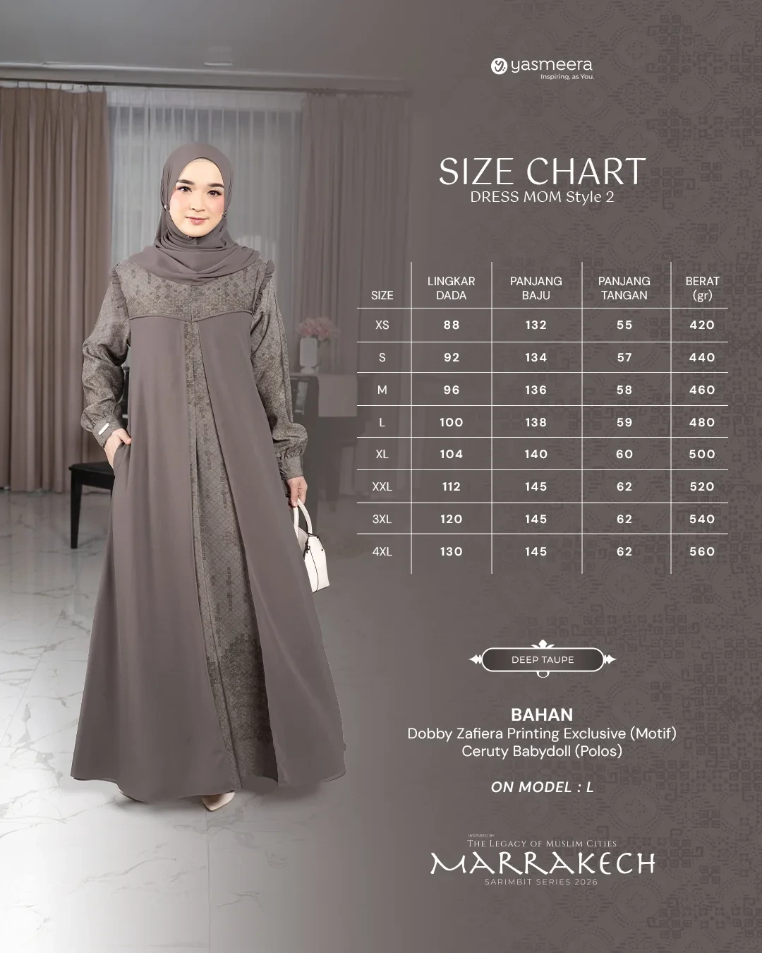 Yasmeera - MARRAKECH SERIES - DEEP TAUPE thumb 2