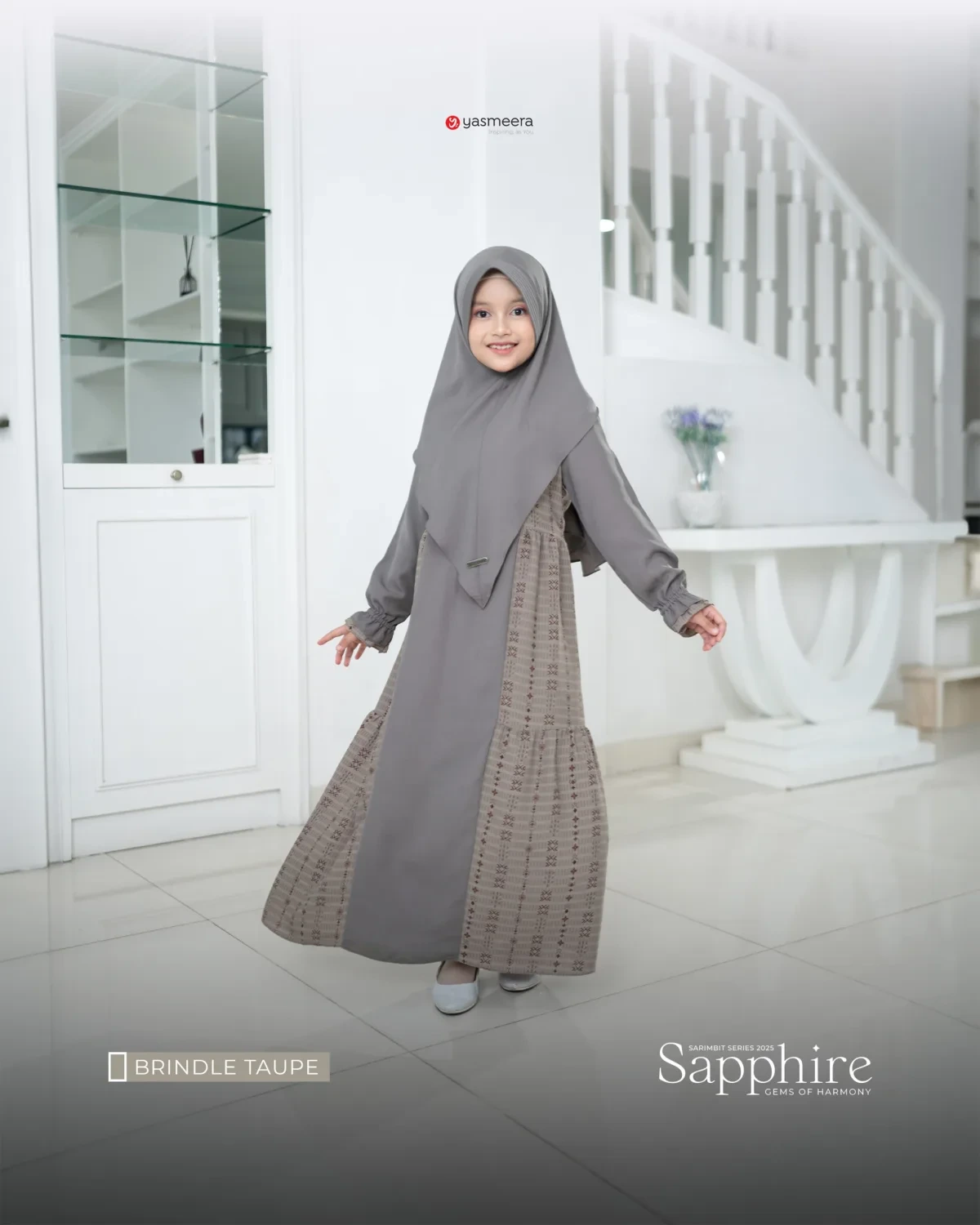 Yasmeera - SARIMBIT 2025 SAPPHIRE SERIES WARNA BRINDLE TAUPE thumb 4
