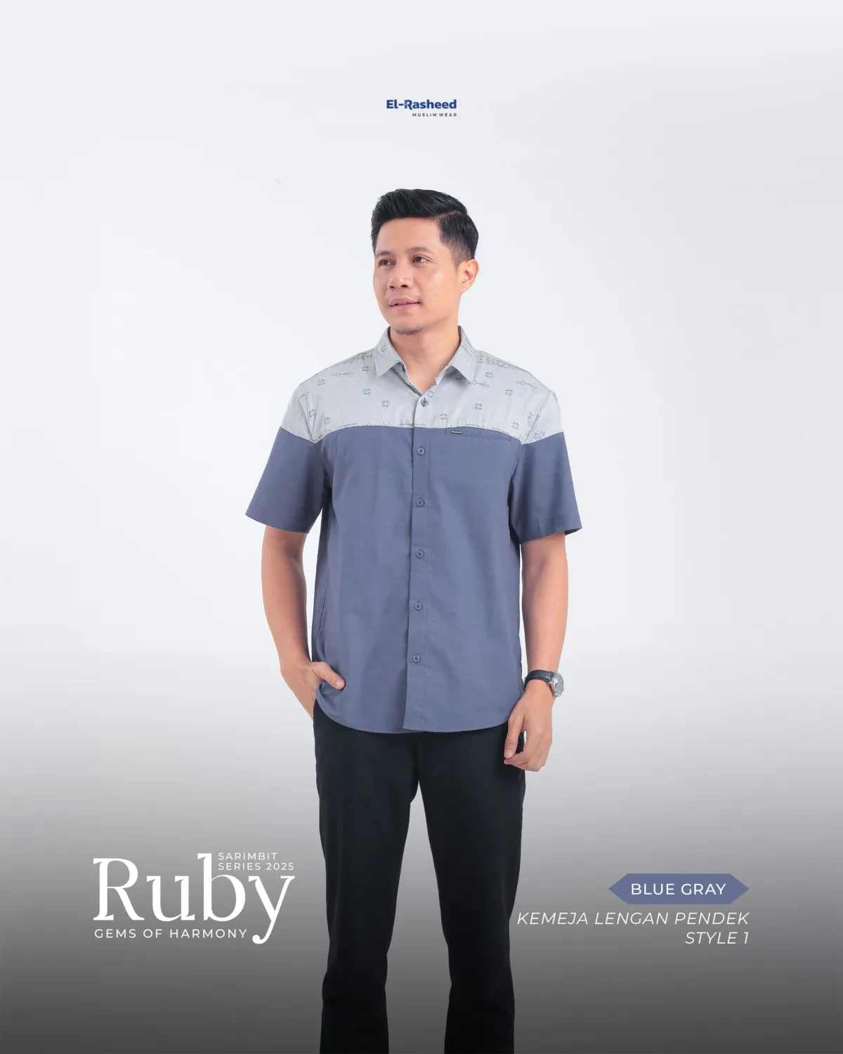 Yasmeera - SARIMBIT 2025 RUBY SERIES WARNA BLUE GRAY thumb 2