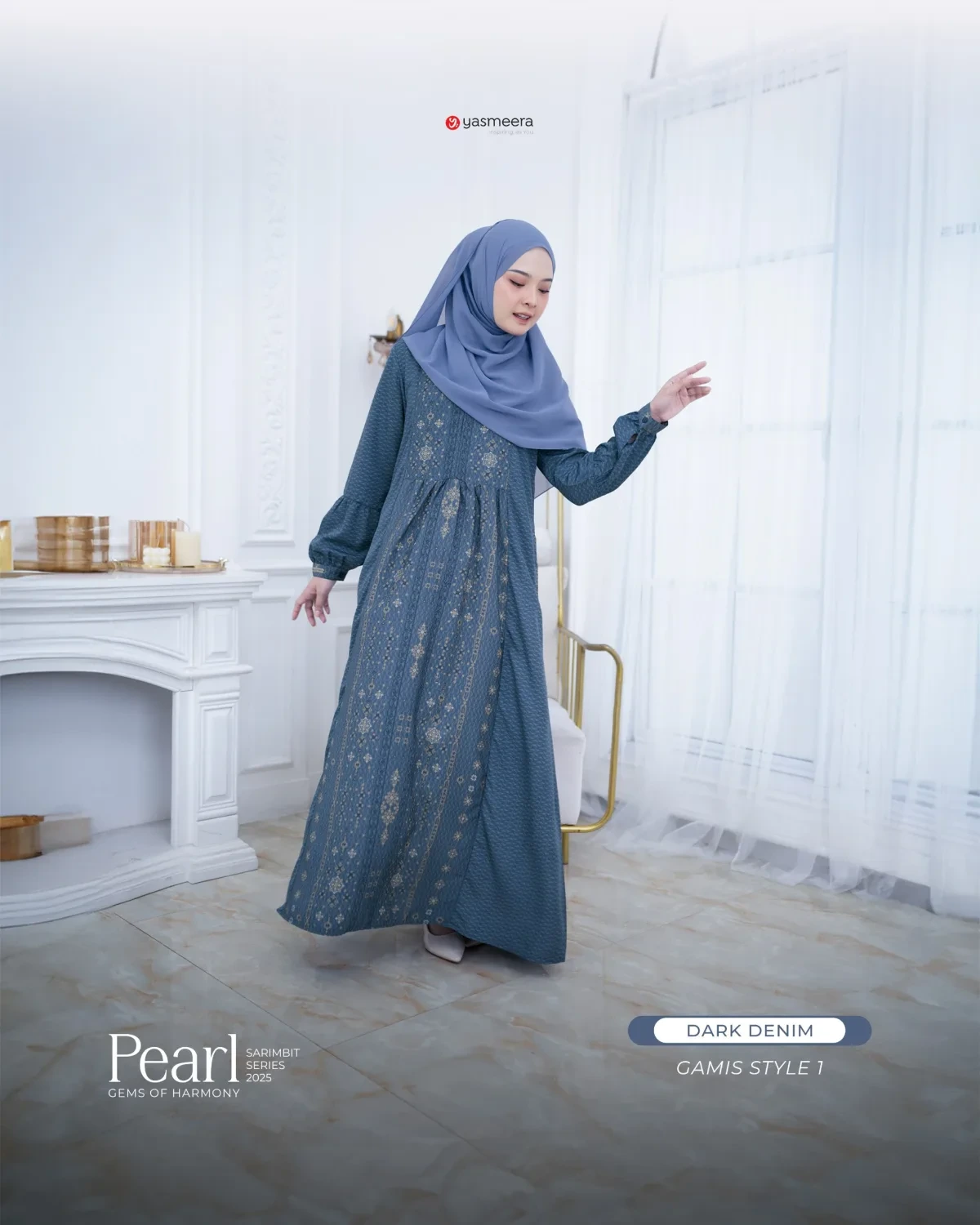 Yasmeera - SARIMBIT 2025 PEARL SERIES WARNA DARK DENIM thumb 6