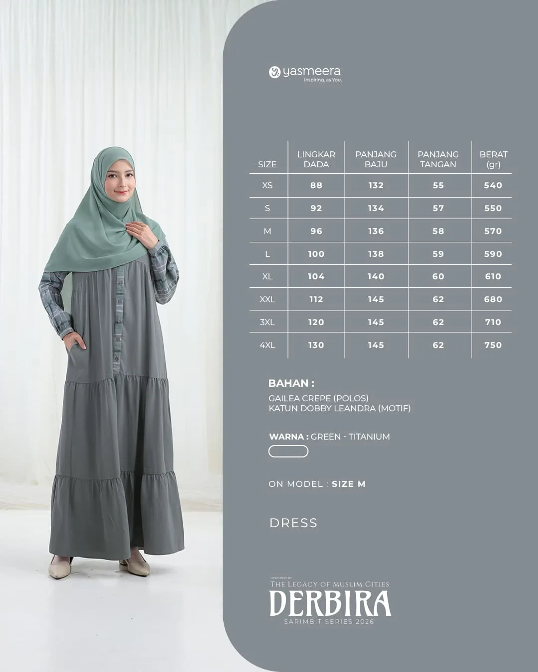 Yasmeera - DERBIRA SERIES - GREEN-TITANIUM thumb 2