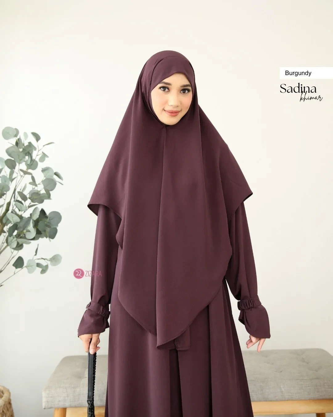 Zizara - Khimar Sadina Burgundy thumb 2