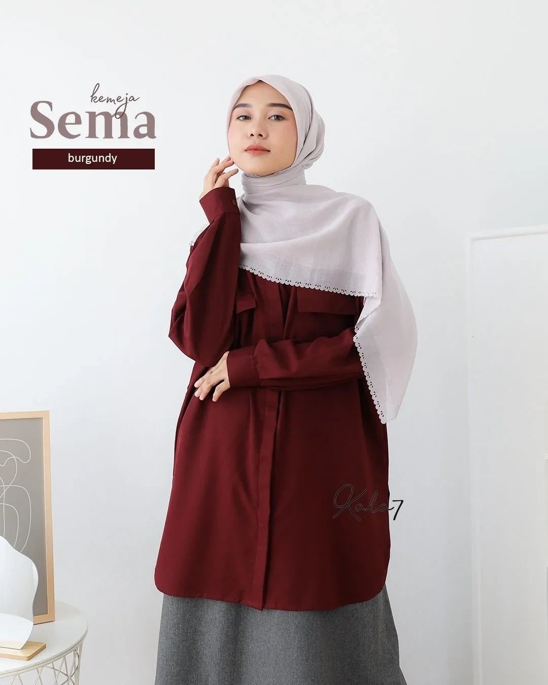 Zizara - Kemeja Sema Burgundy thumb 2