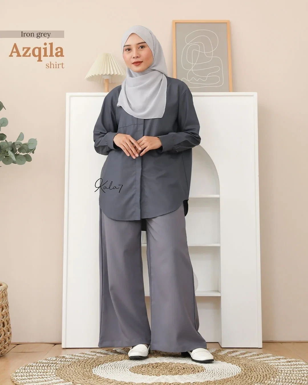 Zizara - Azqila Shirt Iron Grey thumb 2