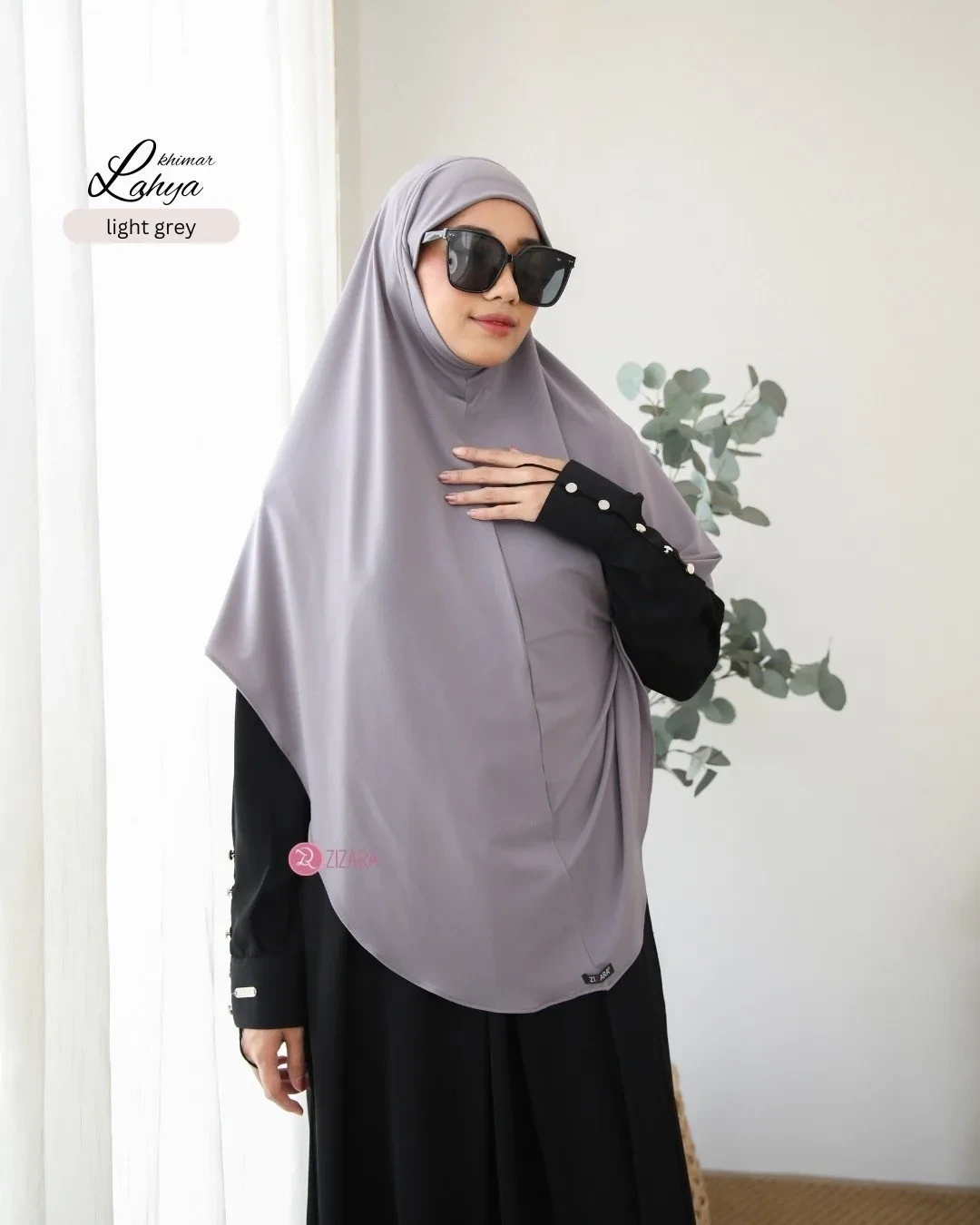 Zizara - Khimar Lahya Light Grey thumb 2