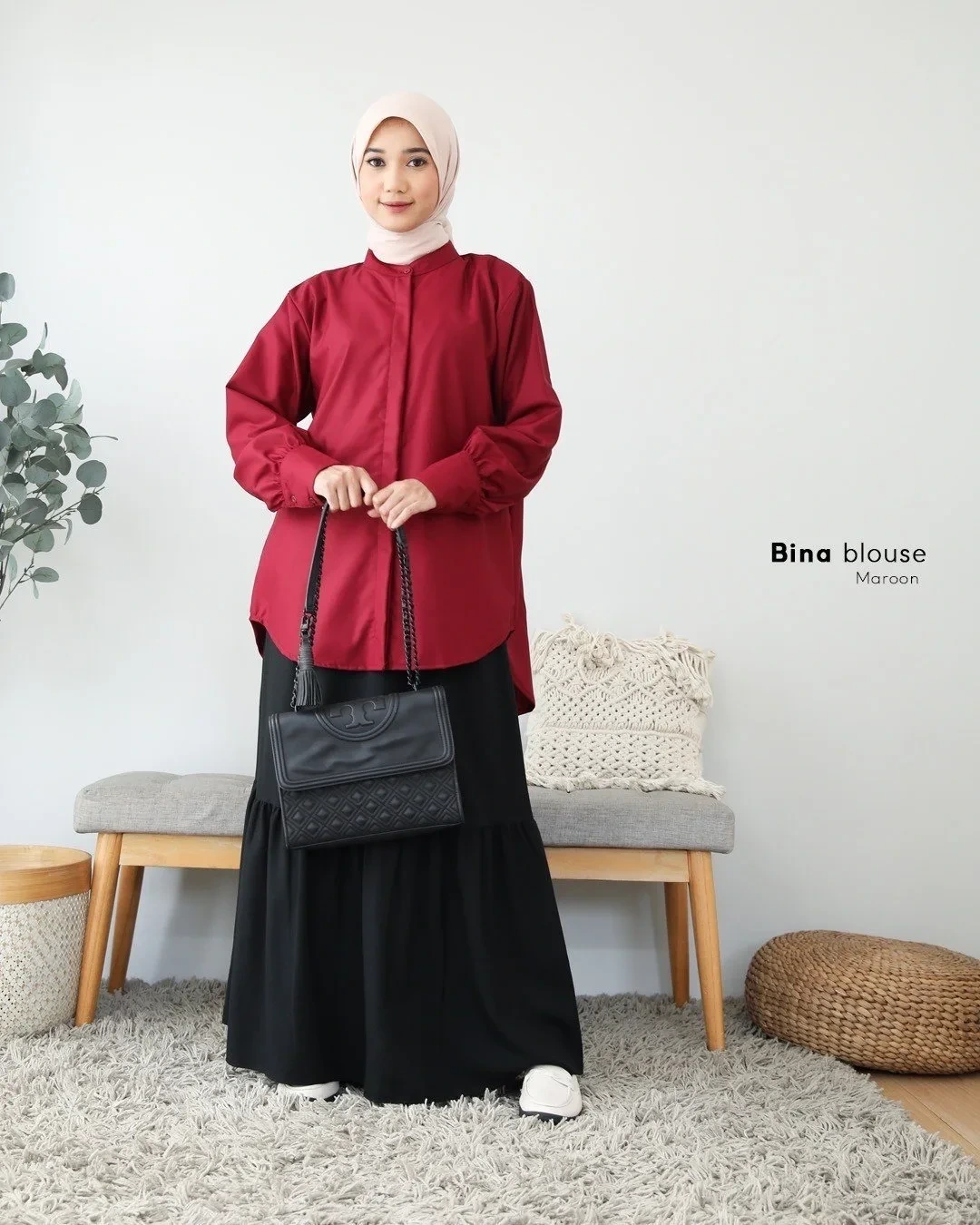 Zizara - Bina Blouse Maroon thumb 2