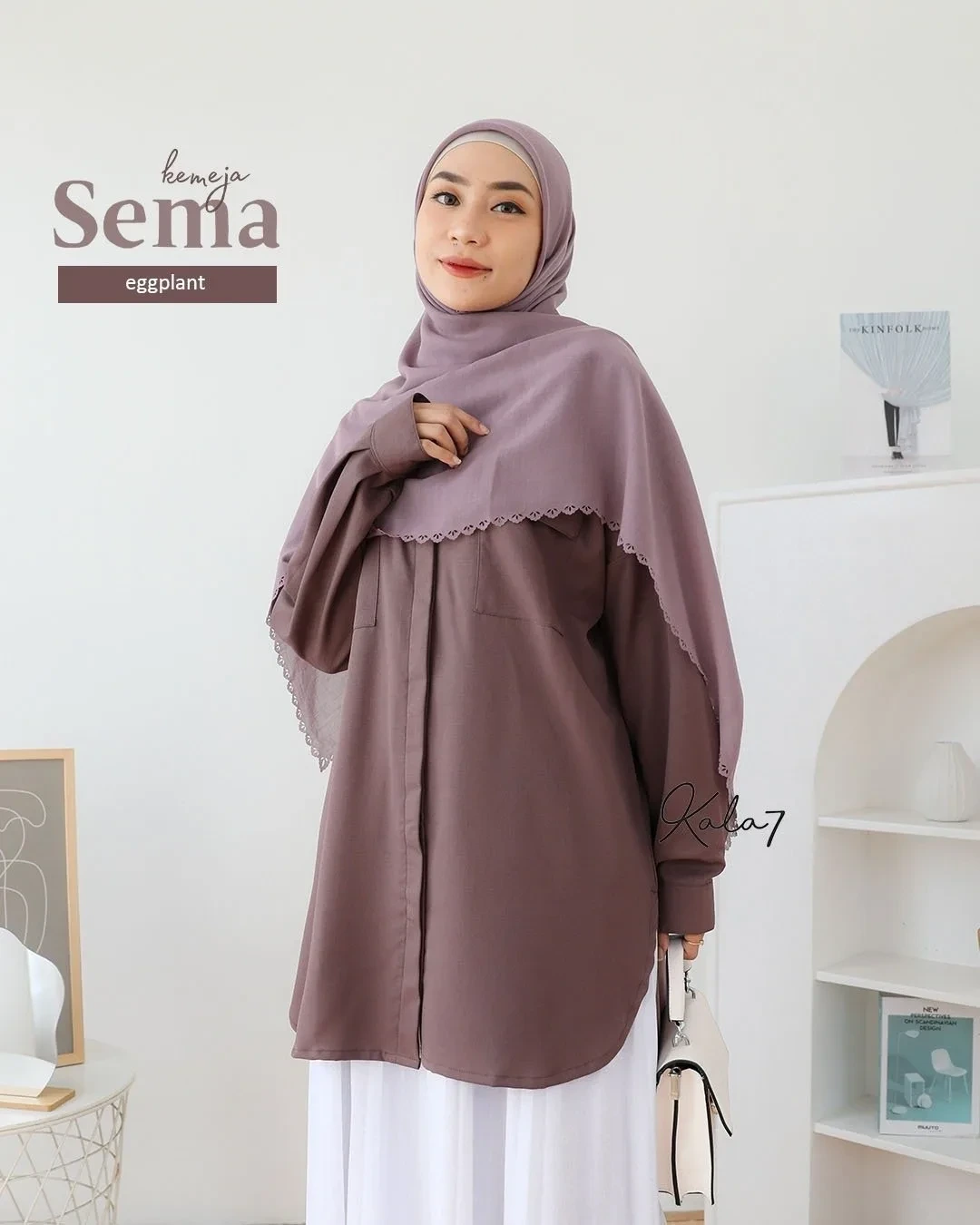 Zizara - Kemeja Sema Eggplant thumb 2