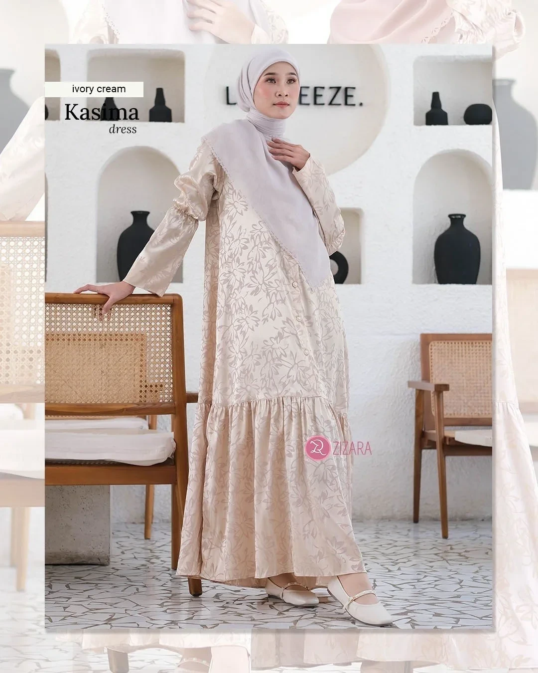 Zizara - Dress Kasima Ivory Cream thumb 2