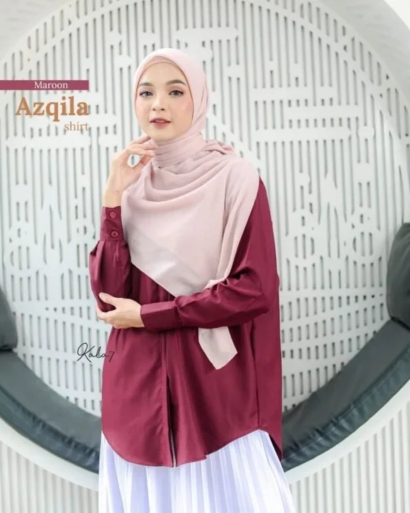 Zizara - Azqila Shirt Maroon