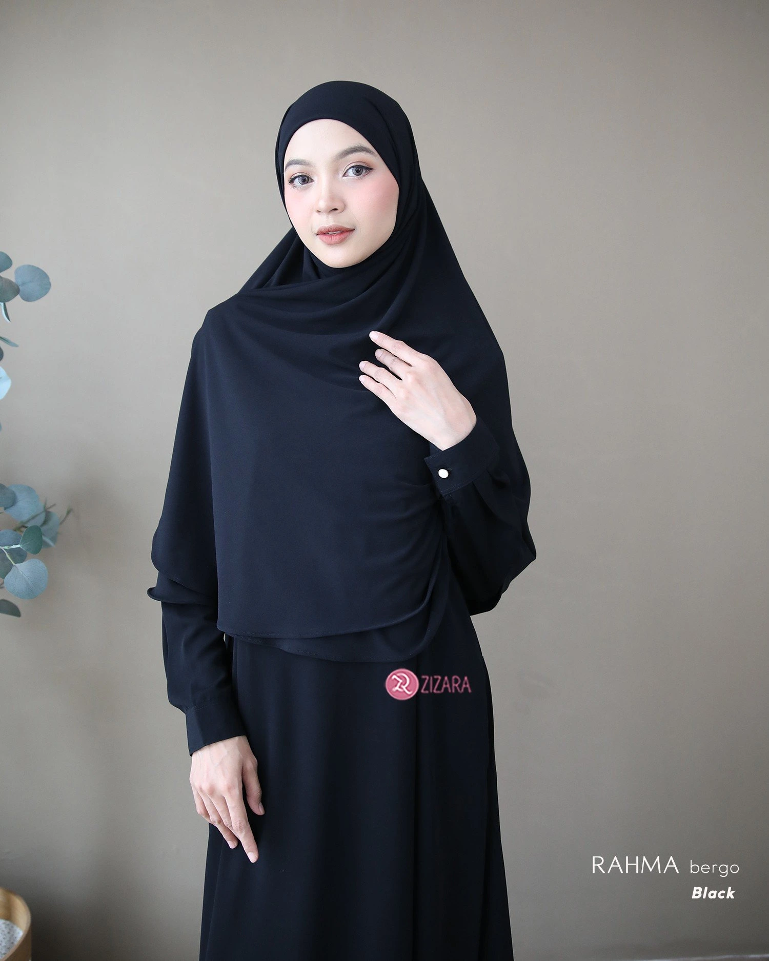 Zizara - Bergo Rahma Black thumb 2