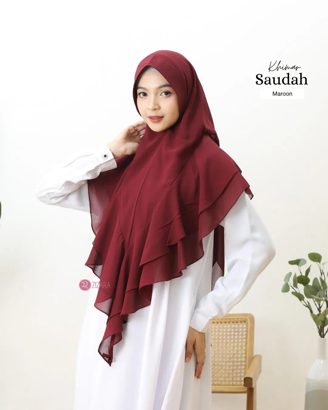 Zizara - Khimar Saudah Maroon thumb 2