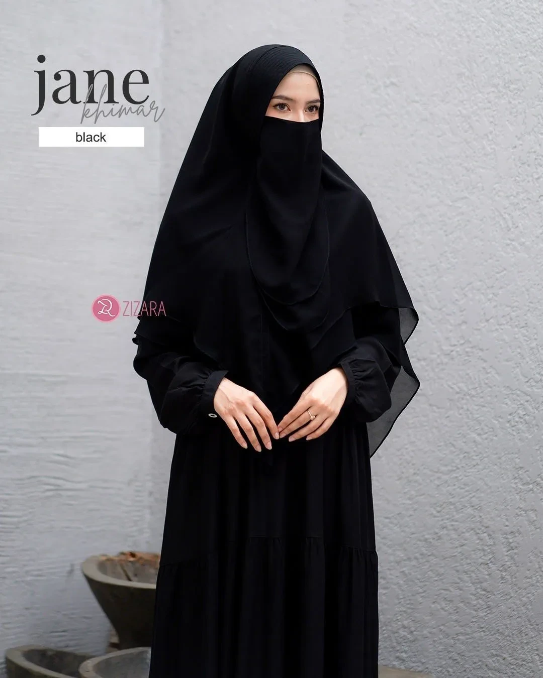 Zizara - Khimar Jane Black (Free Cadar) thumb 2