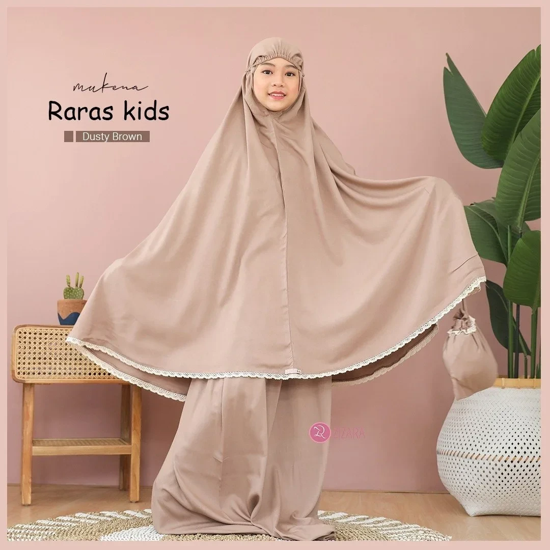 Zizara - Mukena Raras Kids Dusty Brown thumb 2