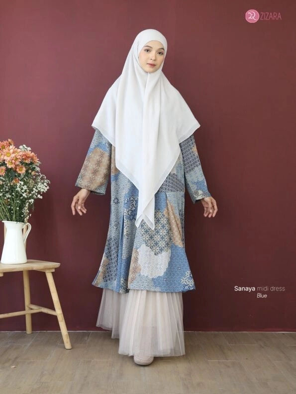 Sanaya Midi Dress Blue