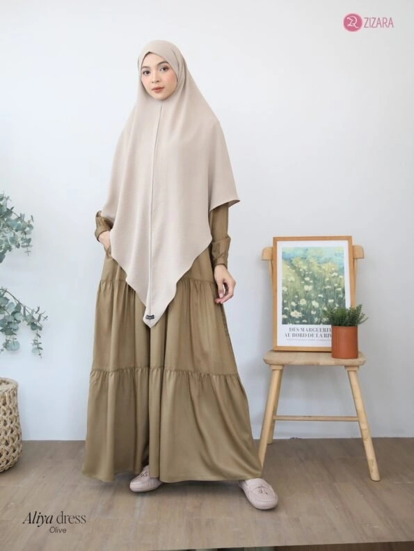 Dress Aliya Silk Olive