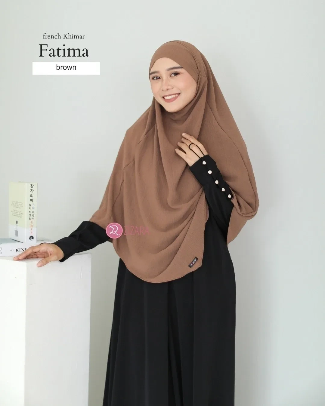 Zizara - French Khimar Fatimah Brown thumb 2