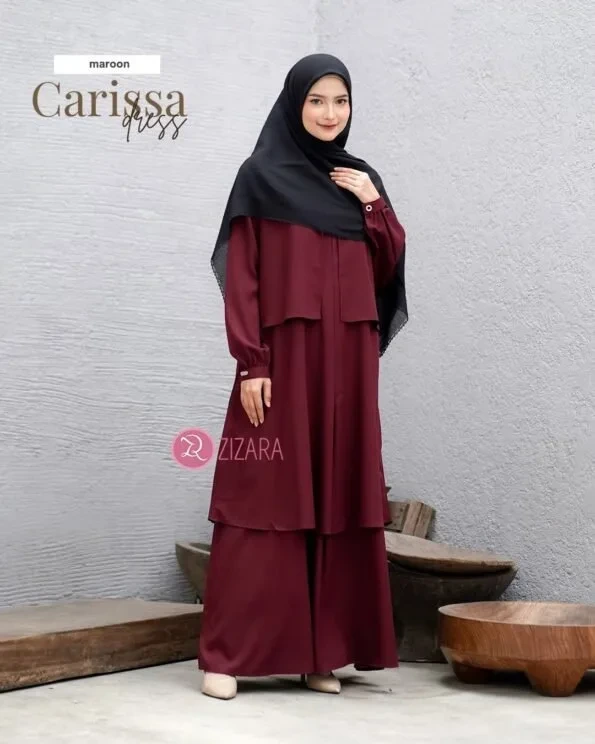 Zizara - Dress Carissa Maroon