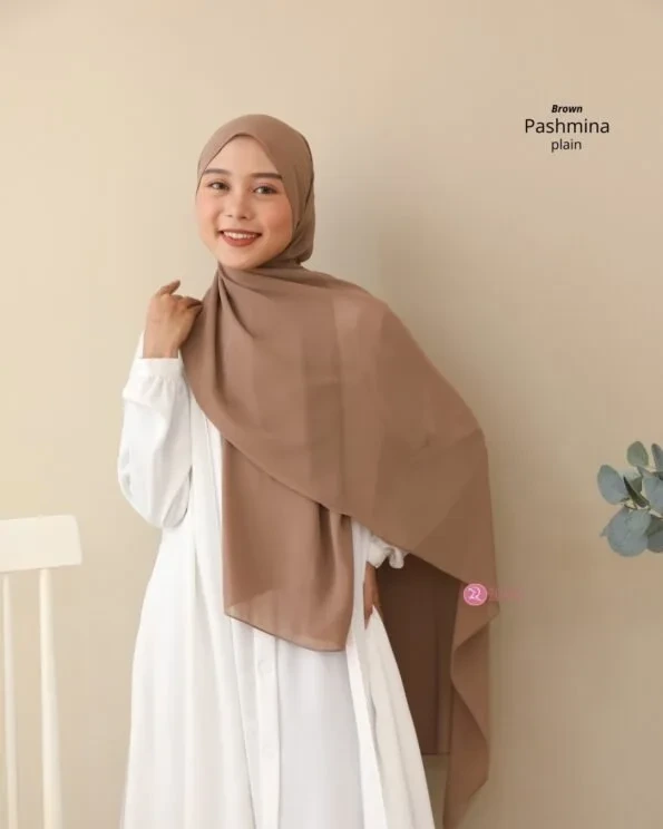 Zizara - Plain Pashmina Brown