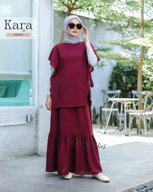 Zizara - Kara Set Maroon