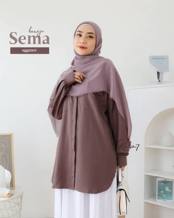 Zizara - Kemeja Sema Eggplant