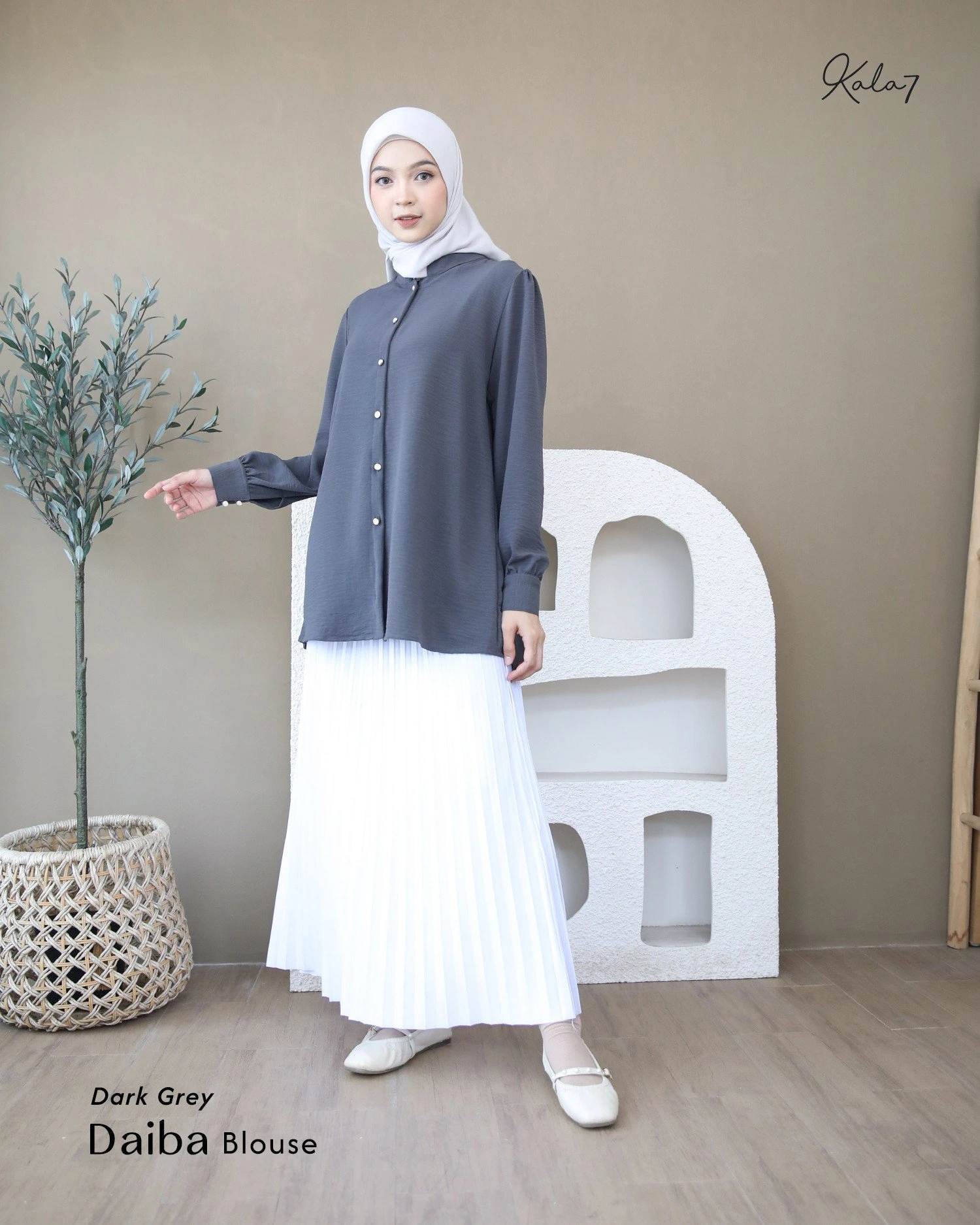 Zizara - Blouse Daiba Dark Grey thumb 2