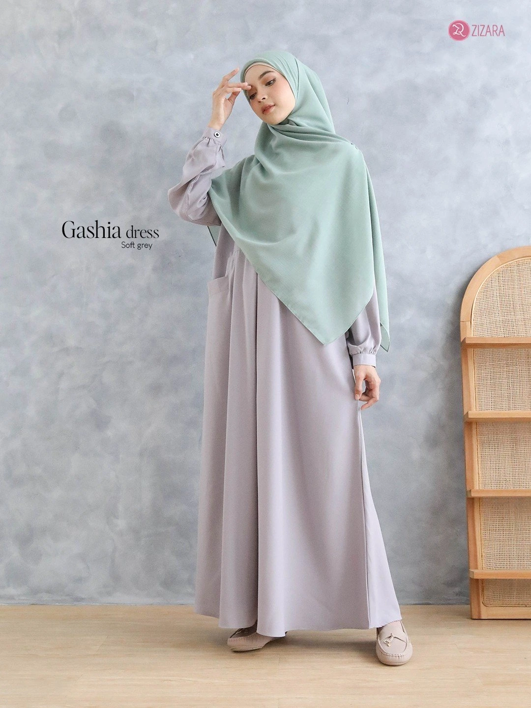 Zizara - Dress Gashia Soft Grey thumb 2