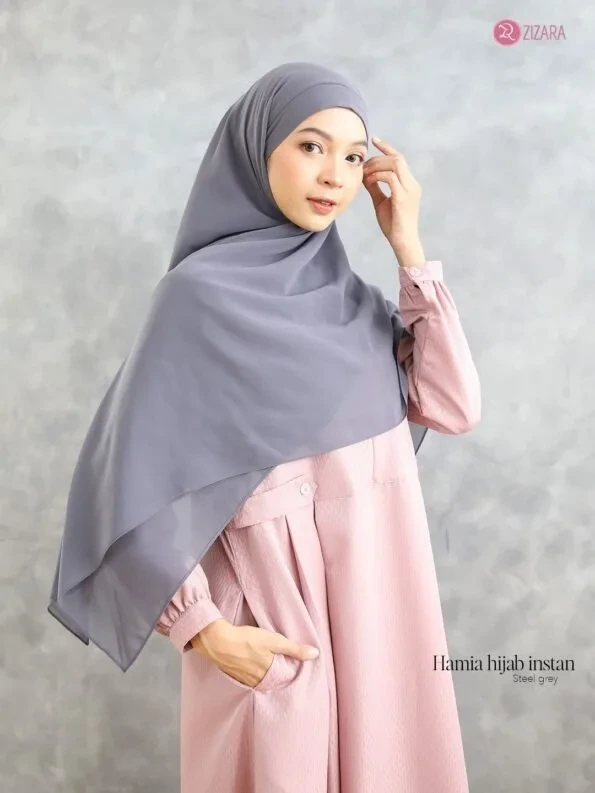 Zizara - Hamia Hijab Instant Steel Grey