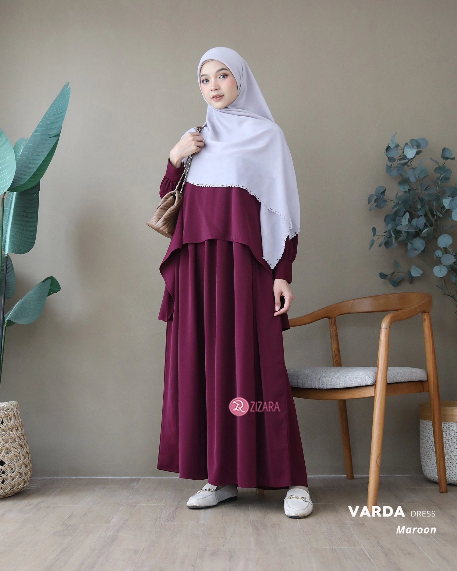 Zizara - Dress Varda Maroon thumb 2