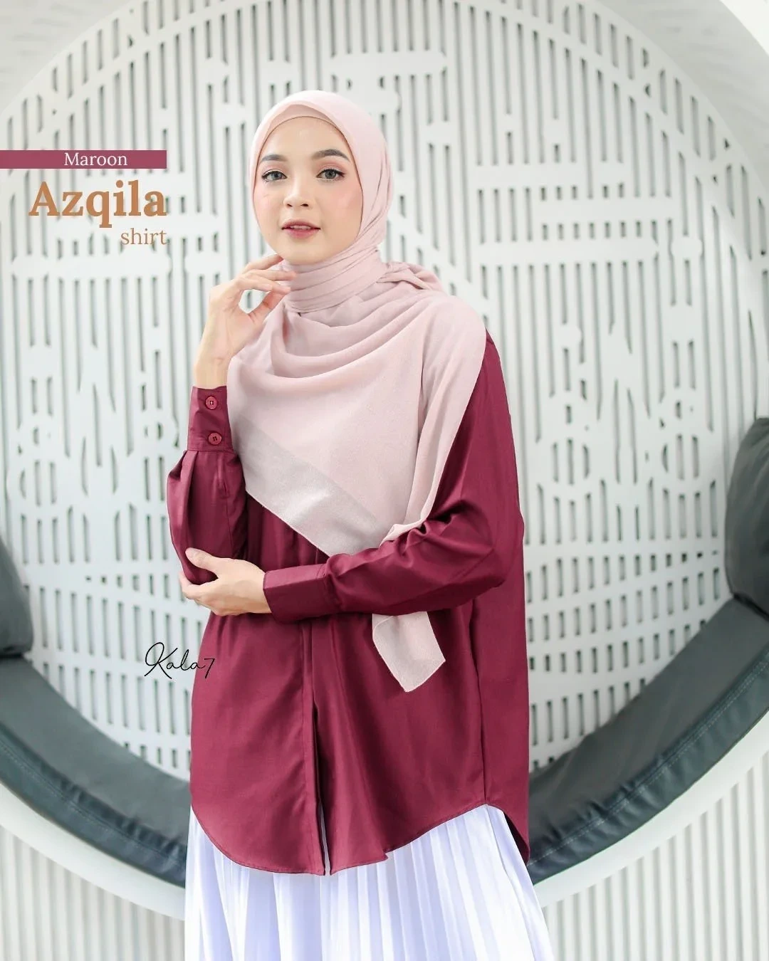 Zizara - Azqila Shirt Maroon thumb 2