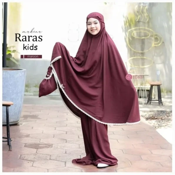 Zizara - Mukena Raras Kids Maroon