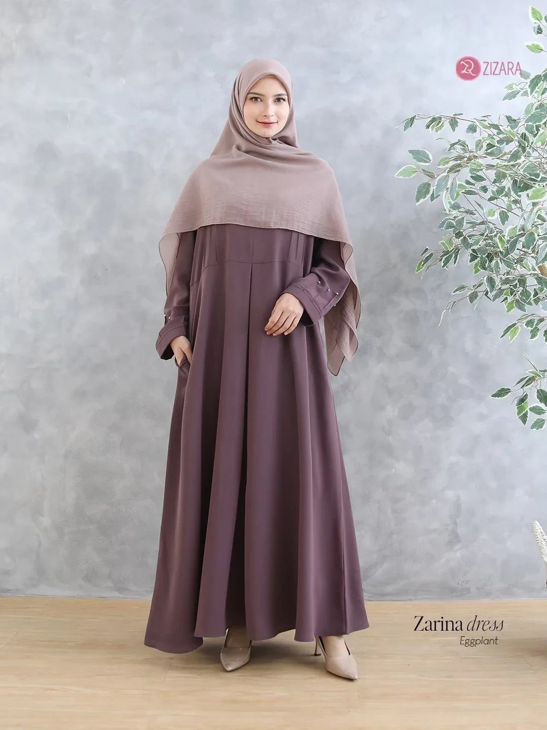 Zizara - Dress Zarina Eggplant thumb 2