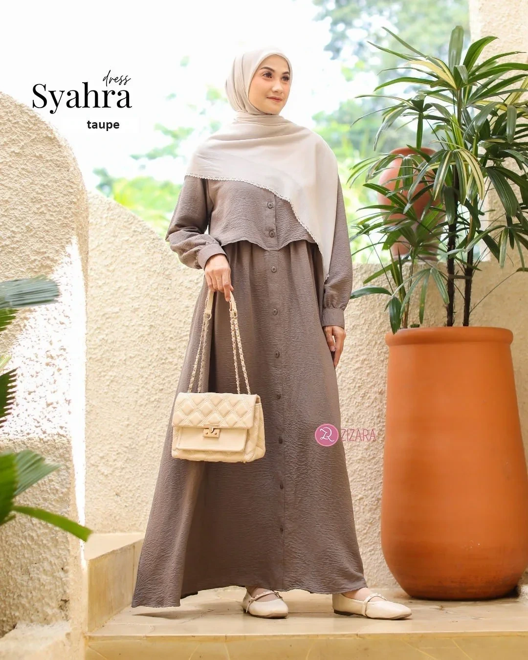 Zizara - Dress Syahra Taupe thumb 2