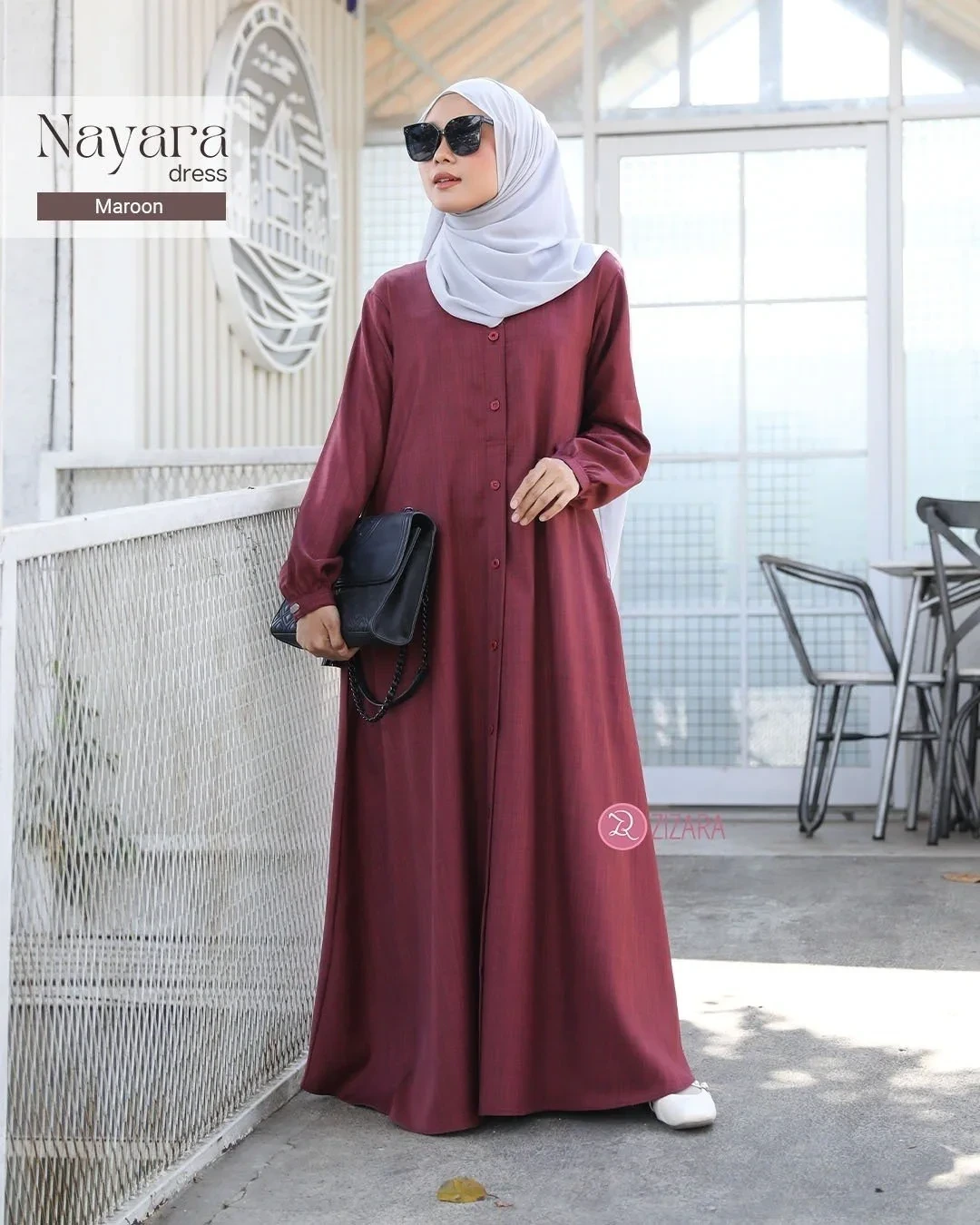 Zizara - Dress Nayara Maroon thumb 2