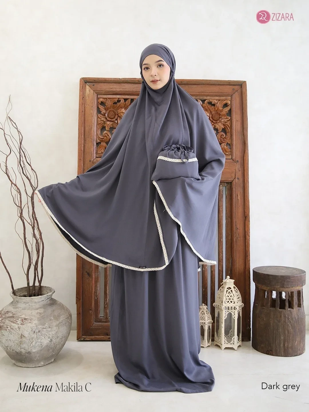 Zizara - Mukena Makila C Dark Grey thumb 2
